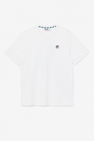 Tops Fila Edgecumbe Short Sleeve Tee Hombre Blancas Verde | 729681PQD