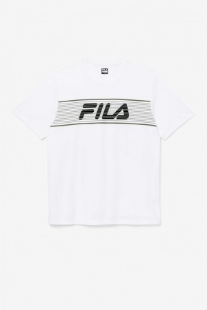 Tops Fila Ehsan Crew Hombre Blancas Verde | 768134ZGX