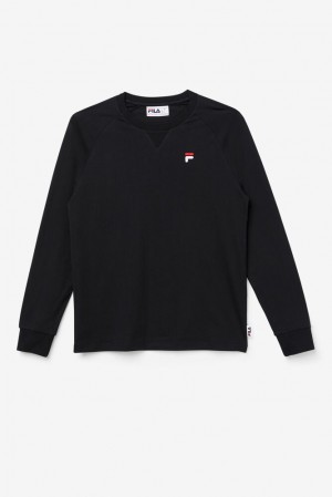 Tops Fila Flynn Long Sleeve Tee Unisex Negras | 146708ZUW