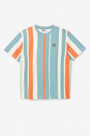 Tops Fila Gach Striped Tee Hombre 414 Artic | 125378PMO