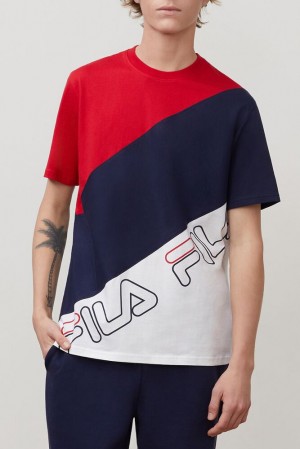 Tops Fila Grove Tee Hombre Cred/Peac/Wht | 315790NYK