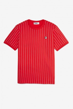 Tops Fila Guillo Tee Hombre Rojas Blancas | 126934LPN