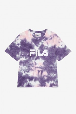 Tops Fila Hannah Tie Dye Tee Mujer Rosas | 279530GWN