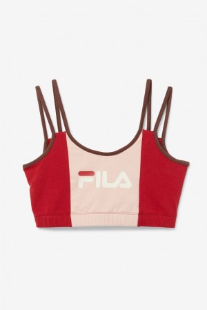 Tops Fila Indira Bra Top Mujer Rojas Rosas | 564178WSI