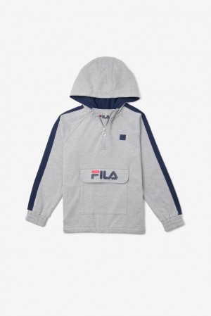 Tops Fila James Hoodie Unisex Gris | 579160QEY