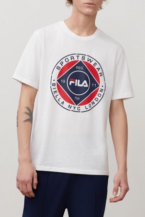 Tops Fila Jordao Graphic Tee Hombre Blancas | 620714UDG