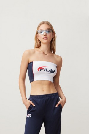 Tops Fila Josefa Tube Top Mujer Peac/Wht/Cred | 986741VWS