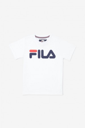 Tops Fila Logo Tee Unisex Blancas | 910852VBO