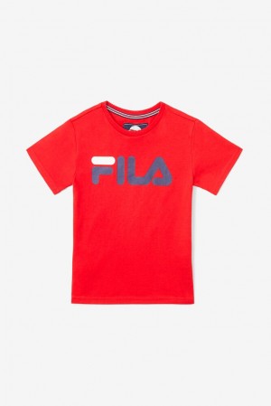 Tops Fila Logo Tee Unisex Rojas | 143689DET