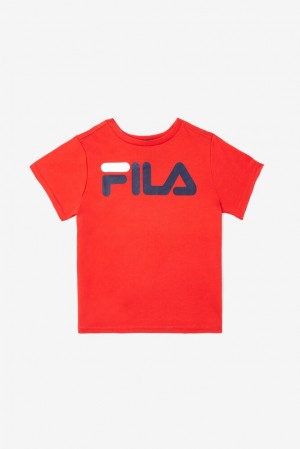 Tops Fila Logo Tee Unisex Rojas | 294681PQK