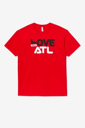 Tops Fila Love Atl Tee Hombre Rojas | 210386NDY