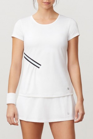 Tops Fila Love Game Short Sleeve Top Mujer Blancas | 072681ITD