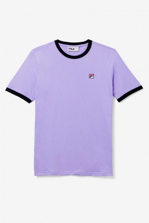 Tops Fila Marconi Ringer Tee Hombre 597 Violet Tulip | 275603SIE