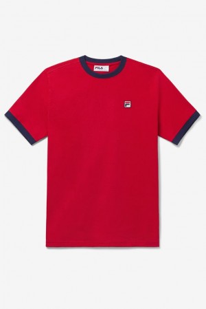 Tops Fila Marconi Ringer Tee Hombre Rojas | 854691QVS