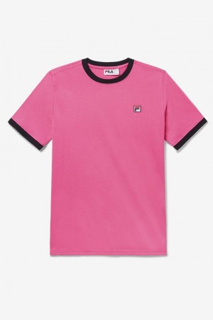 Tops Fila Marconi Ringer Tee Hombre Rosas | 239560SFC