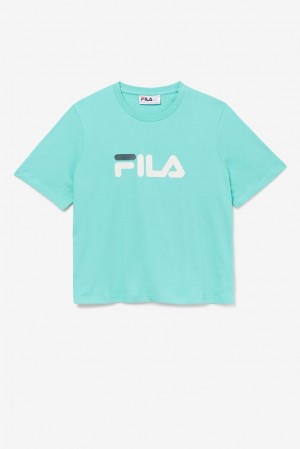 Tops Fila Miss Eagle Tee Mujer Azules Turquesa | 076481YAM