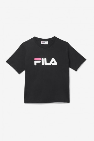 Tops Fila Miss Eagle Tee Mujer Negras Blancas Rosas | 602813CSX