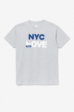 Tops Fila Nyc Love Tee Hombre Gris | 678943DBC