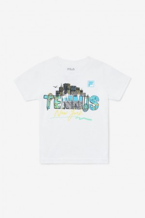 Tops Fila Nyc Toddler Tennis Tee Unisex Blancas | 890237DJB