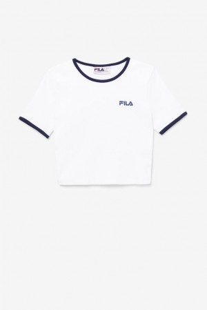 Tops Fila Perla Crop Top Mujer Blancas | 640127DBM