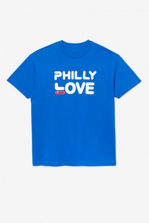 Tops Fila Philly Love Tee Hombre Azules Azules | 267145TYE