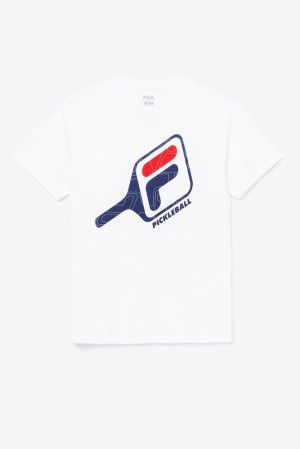 Tops Fila Pickleball Paddle Tee Hombre Blancas | 397640SMQ