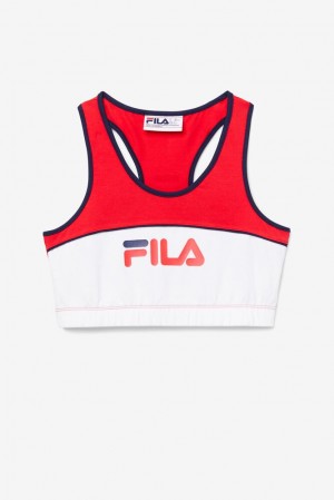 Tops Fila Poesia Bra Top Mujer Rojas Blancas | 496051JTS