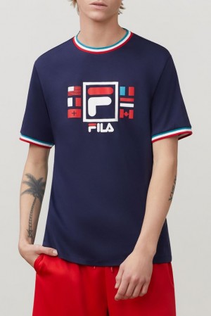 Tops Fila Renato Tee Hombre Pecoat | 061389EAC