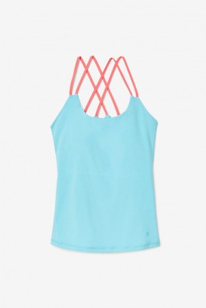 Tops Fila Tie Breaker Multi-strap Cami Tank Mujer Azules Rojas | 456237KDZ