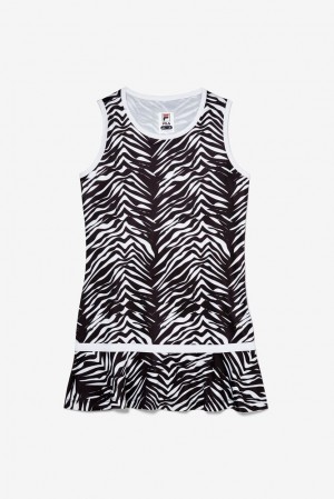 Vestido Fila Core Tennis Dress Unisex 002 Zebra / Whie | 547623POR