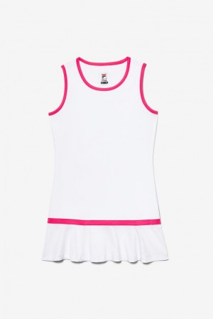 Vestido Fila Core Tennis Dress Unisex Blancas Rosas | 681523ZRO