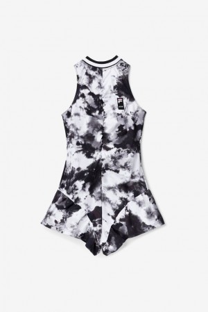 Vestido Fila Msgm X Fila Tie Dye Romper Dress Mujer Negras | 258104PBG