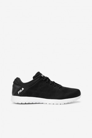 Zapatos Casuales Fila Memory Techknit Slip And Water Resistant Shoe Casual Shoes Mujer Negras Plateadas Blancas | 078594RLI