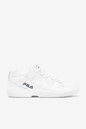 Zapatos Tenis Fila Double Bounce Tennis Shoes Hombre Blancas Azul Marino Rojas | 683912ECS