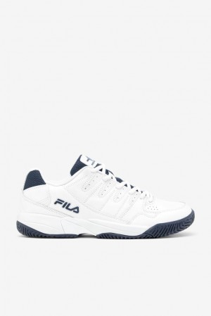 Zapatos Tenis Fila Double Bounce Tennis Shoes Hombre Blancas Azul Marino Blancas | 420183CYZ