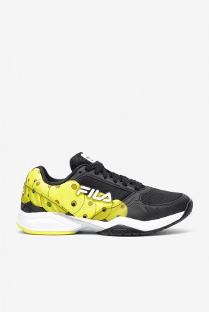 Zapatos Tenis Fila Men’S Volley Zone Tennis Shoes Hombre Negras Blancas Amarillo | 510674IUF