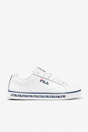 Zapatos Tenis Fila Original Court Leather Tennis Shoes Hombre Blancas Azul Marino Rojas | 169047UMW