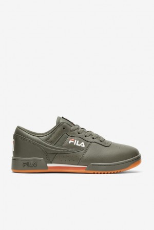 Zapatos Tenis Fila Original Fitness Tennis Shoes Hombre Verde Oliva Blancas Rojas | 632541XUC