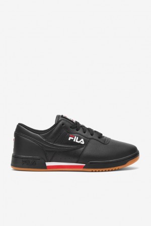 Zapatos Tenis Fila Original Fitness Tennis Shoes Hombre Negras Rojas Blancas | 159763ATH