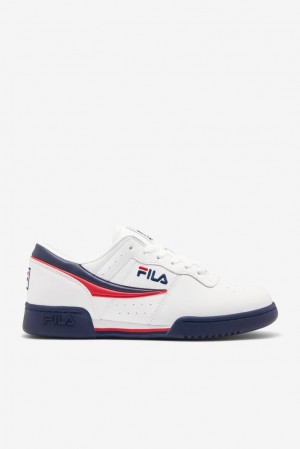 Zapatos Tenis Fila Original Fitness Tennis Shoes Hombre Blancas Azul Marino Rojas | 480237EHD