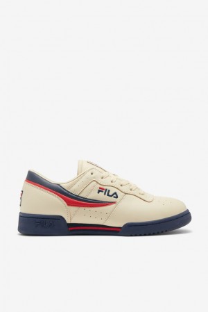 Zapatos Tenis Fila Original Fitness Tennis Shoes Hombre Creme Rojas | 203854PUG