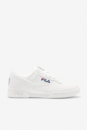 Zapatos Tenis Fila Original Fitness Tennis Shoes Hombre Blancas Blancas Azul Marino Rojas | 743251DJH