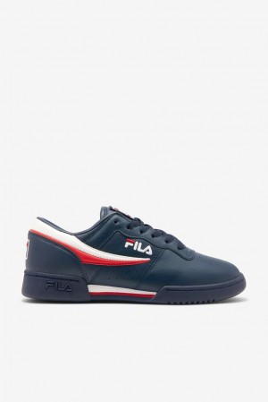 Zapatos Tenis Fila Original Fitness Tennis Shoes Hombre Azul Marino Blancas Rojas | 156274AIG