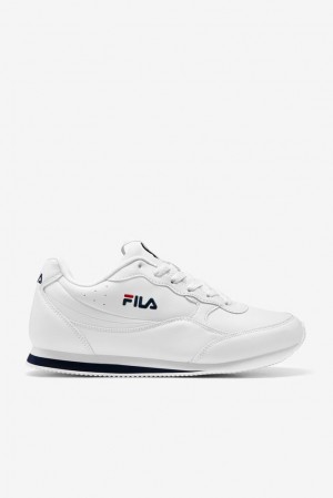 Zapatos Tenis Fila Panzia Tennis Shoes Hombre Blancas Azul Marino Rojas | 604713ETA