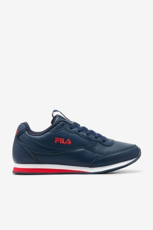 Zapatos Tenis Fila Panzia Tennis Shoes Hombre Azul Marino Rojas Blancas | 461280LRJ