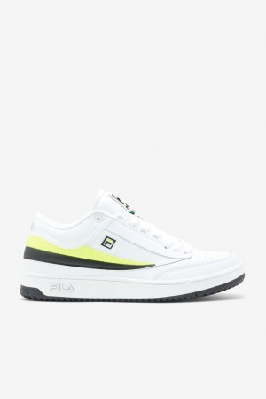 Zapatos Tenis Fila T-1 Mid Tennis Shoes Hombre Blancas Amarillo Negras | 972580NAY