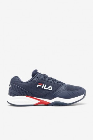 Zapatos Tenis Fila Volley Zone Tennis Shoes Hombre Azul Marino Rojas Blancas | 925648UAO