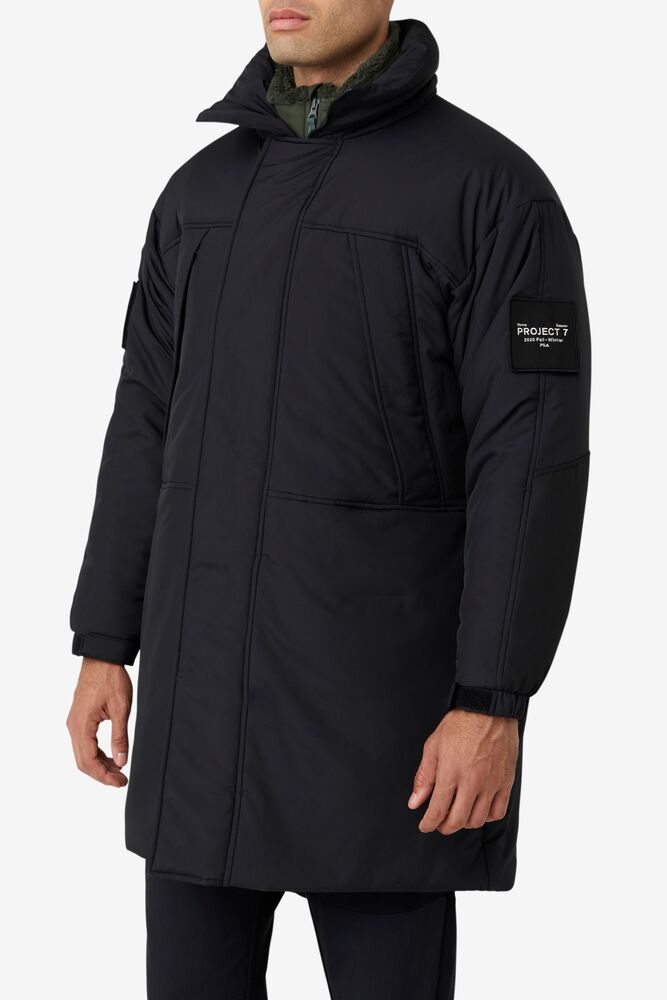 Abrigos Fila Project 7 Long Padded Coat Unisex Negras | 321650ELV