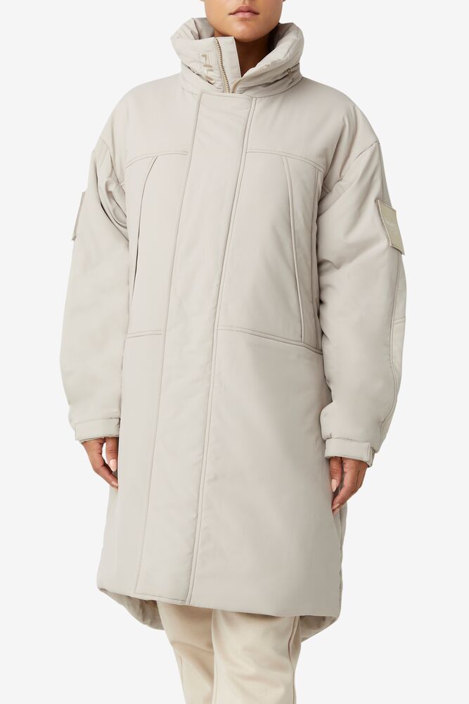 Abrigos Fila Project 7 Long Padded Coat Unisex Beige | 321074UPT