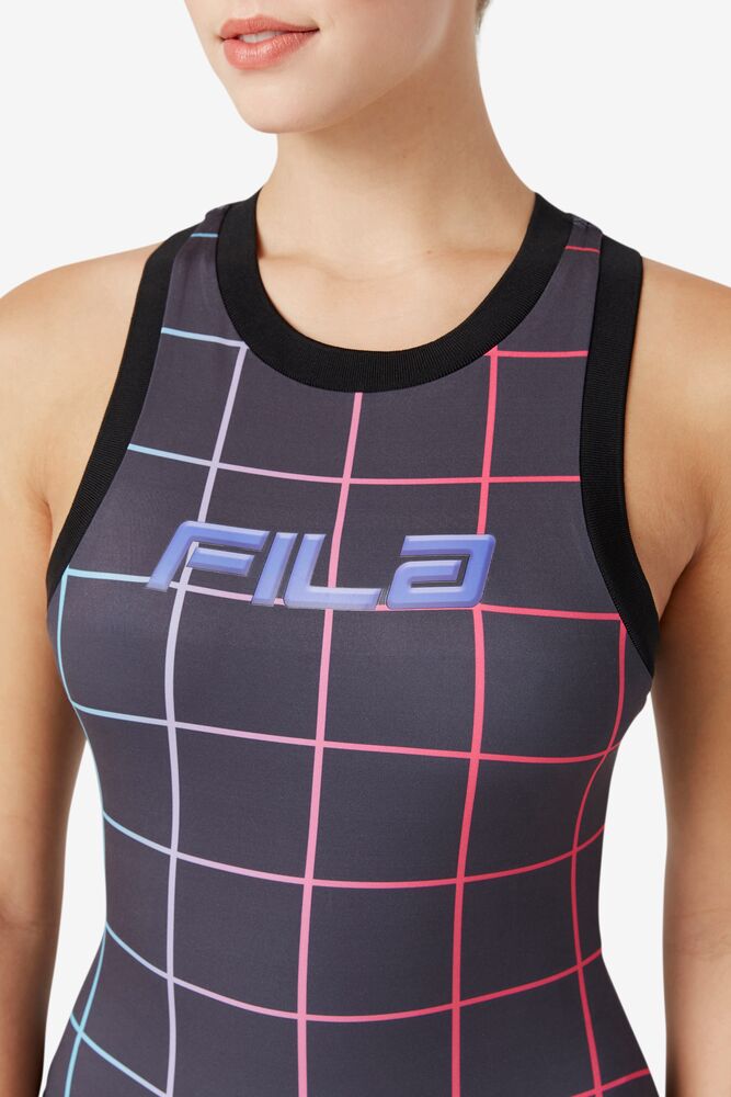 Body Fila Athena Racer Bodysuit Mujer Negras | 874150OKQ